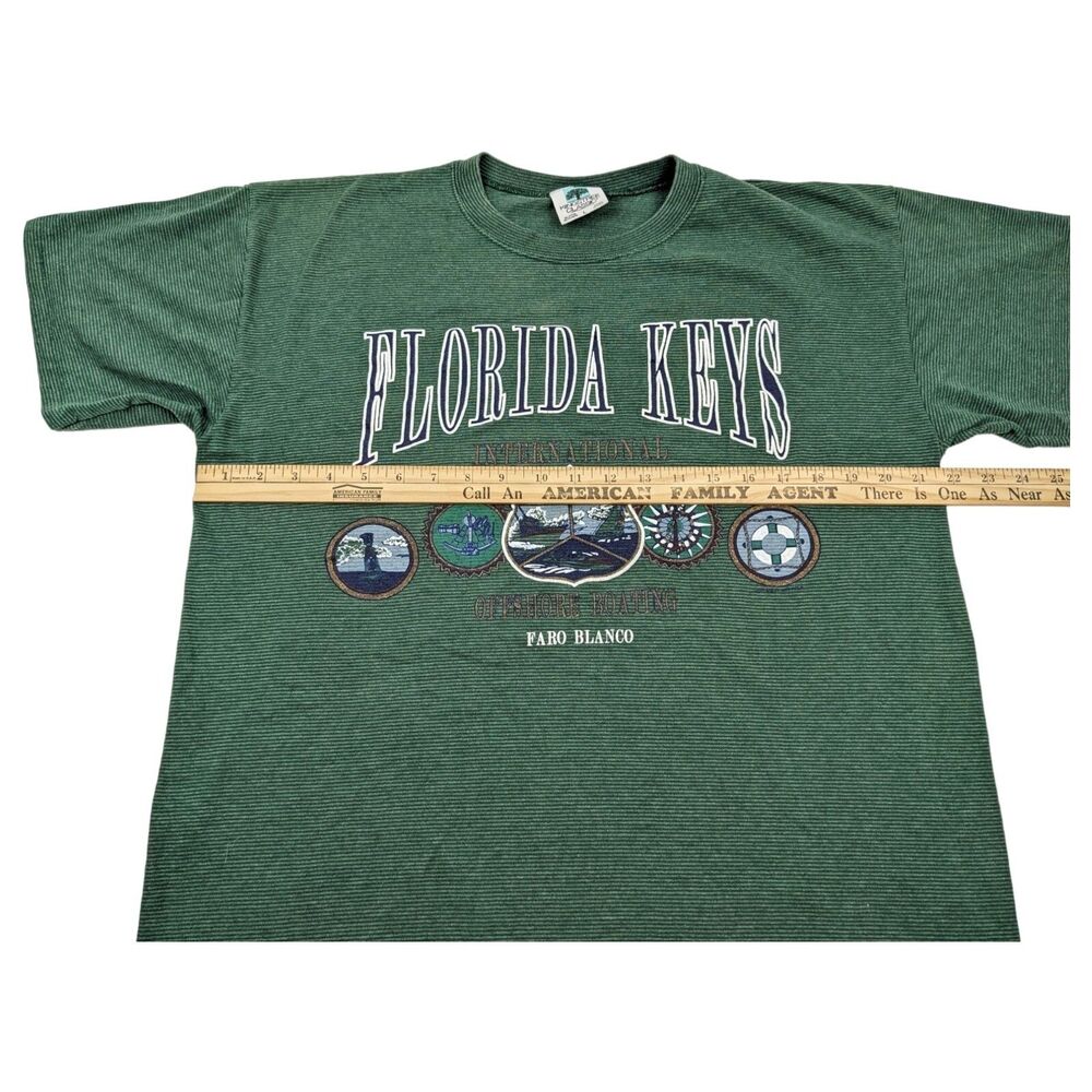 VTG 90s Florida Keys T-Shirt | Offshore Boating Faro Blanco International Size L - Picture 7 of 10